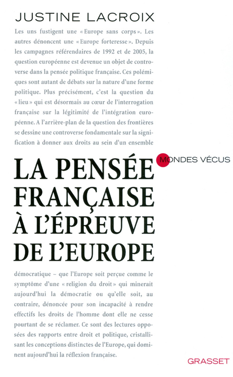 Cover image for book la pensée française à l'épreuve de l'europe