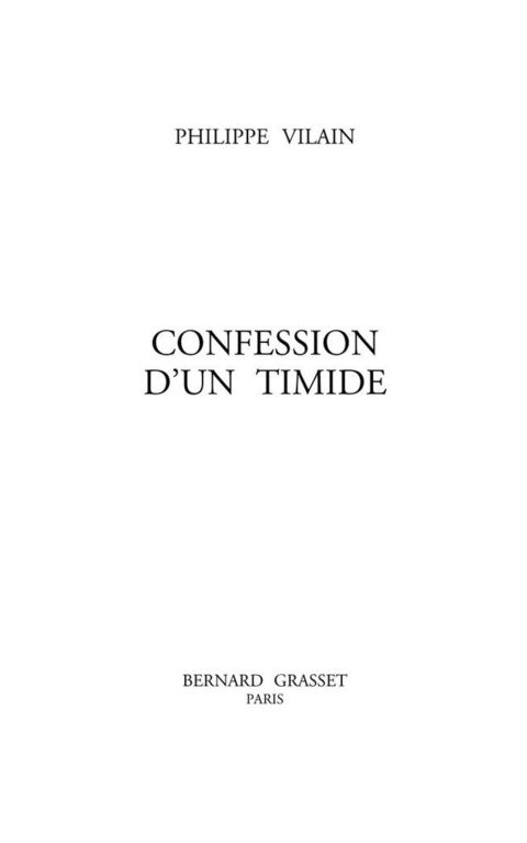 Cover image for book Confession d'un timide