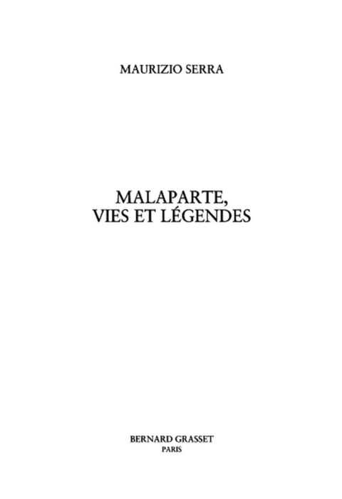 Cover image for book Malaparte, vies et légendes
