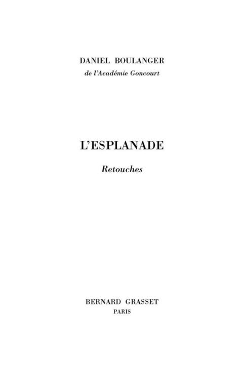 Cover image for book L'esplanade