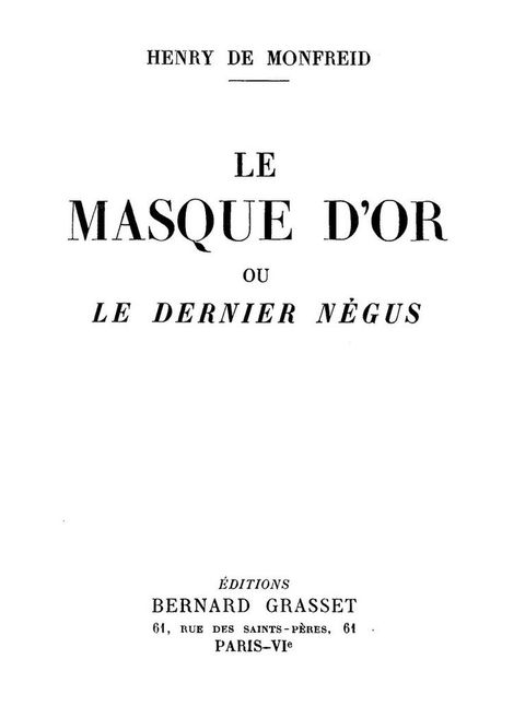 Cover image for book Le masque d'or