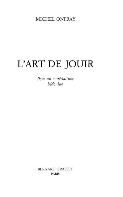 Cover image for book L'art de jouir