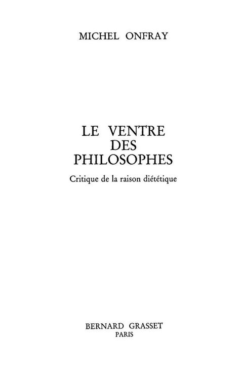 Cover image for book Le ventre des philosophes