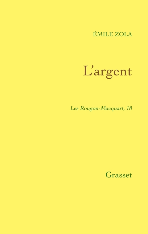 Cover image for book L'argent