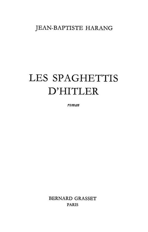 Cover image for book Les spaghettis d'Hitler