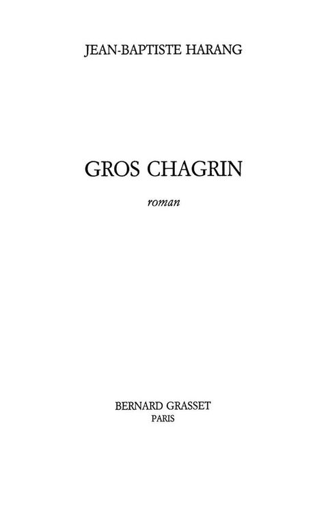 Cover image for book Gros chagrin