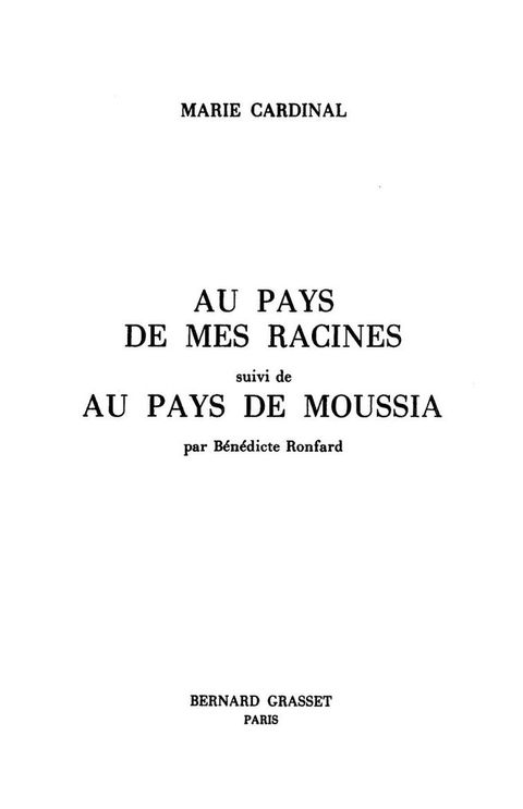 Cover image for book Au pays de mes racines