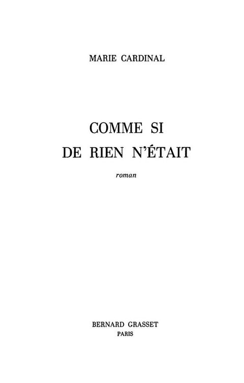 Cover image for book Comme si de rien n'était