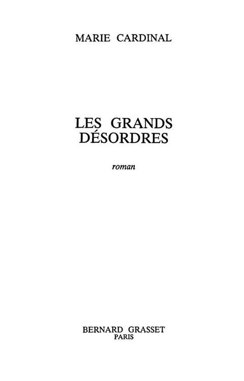 Cover image for book Les grands désordres