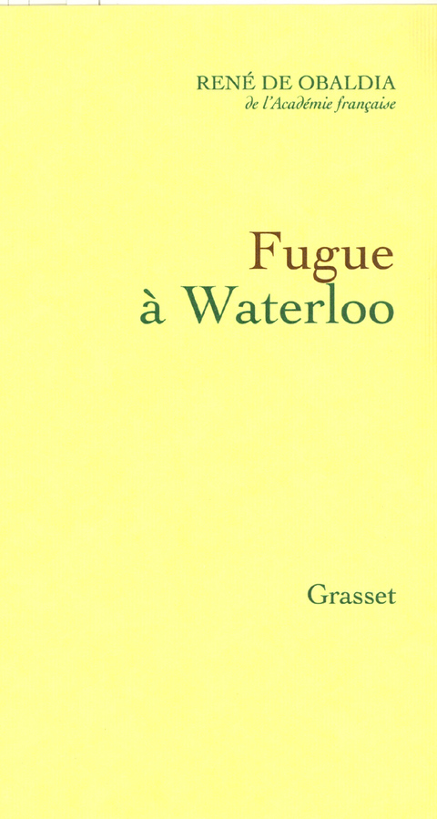 Cover image for book Fugue à Waterloo