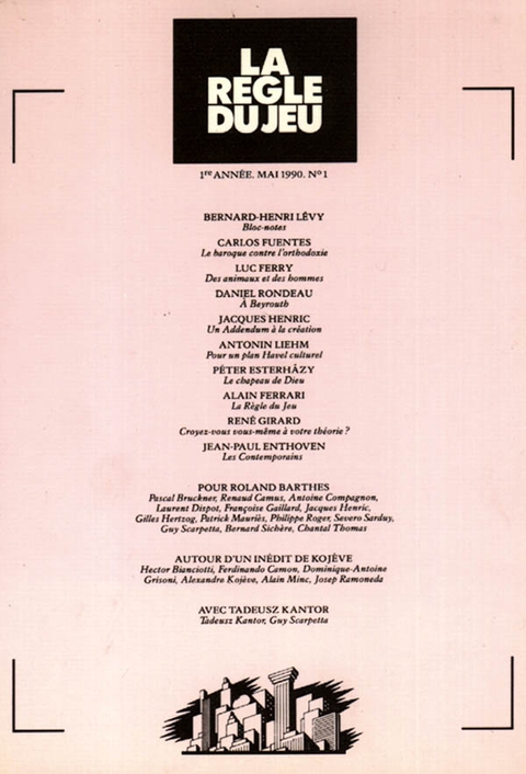 Cover image for book La règle du jeu n°01