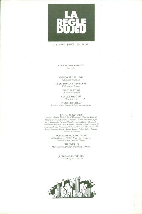 Cover image for book La règle du jeu n°06