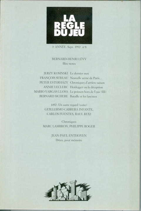 Cover image for book La règle du jeu n°08