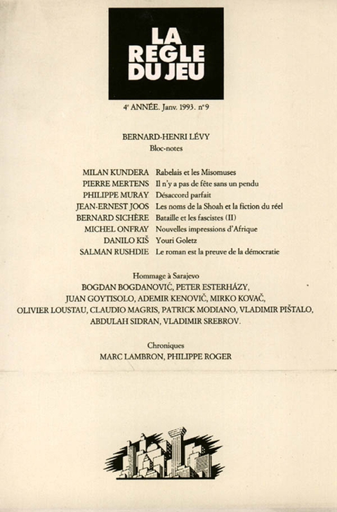 Cover image for book La règle du jeu n°09