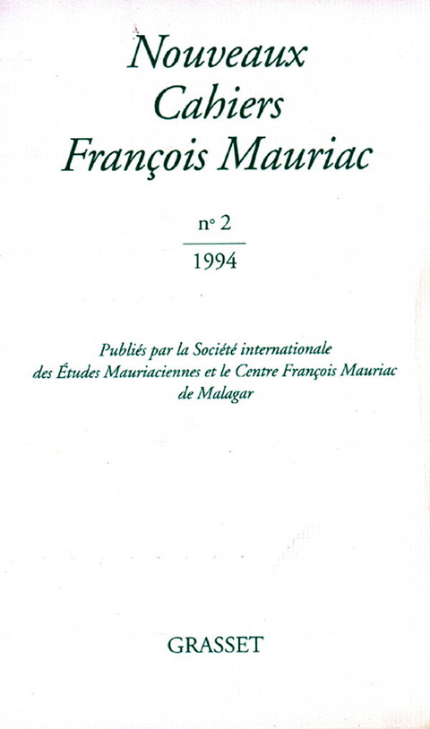 Cover image for book Nouveaux Cahiers Françis Mauriac n°02