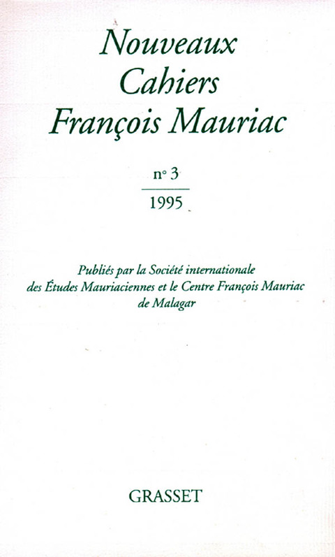 Cover image for book Nouveaux cahiers François Mauriac n°03