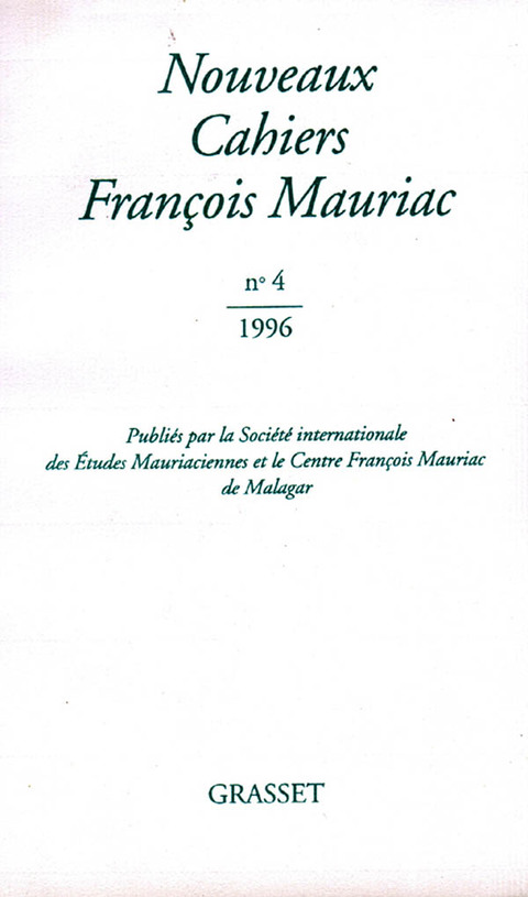 Cover image for book Nouveaux cahiers François Mauriac n°04