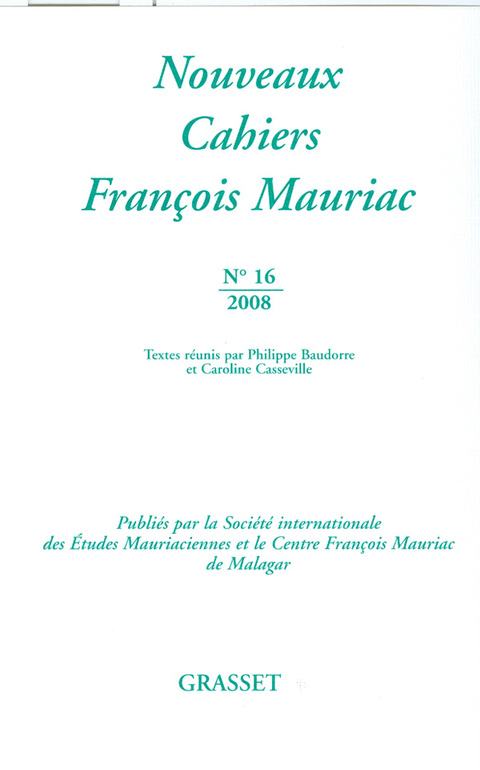 Cover image for book Nouveaux cahiers François Mauriac N°16