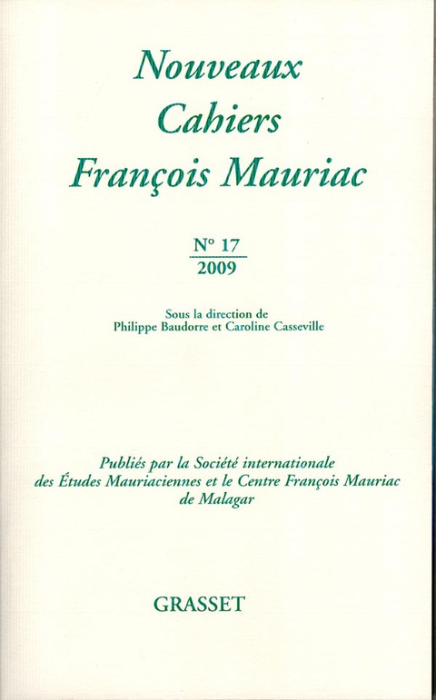 Cover image for book Nouveaux cahiers François Mauriac N°17