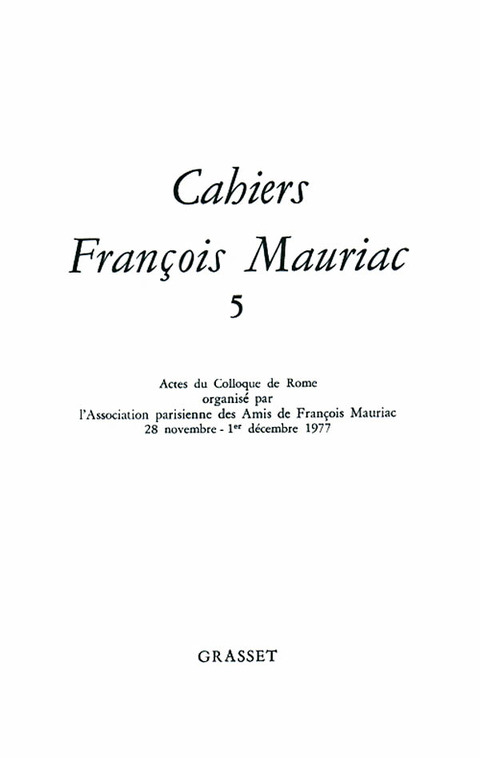 Cover image for book Cahiers numéro 05