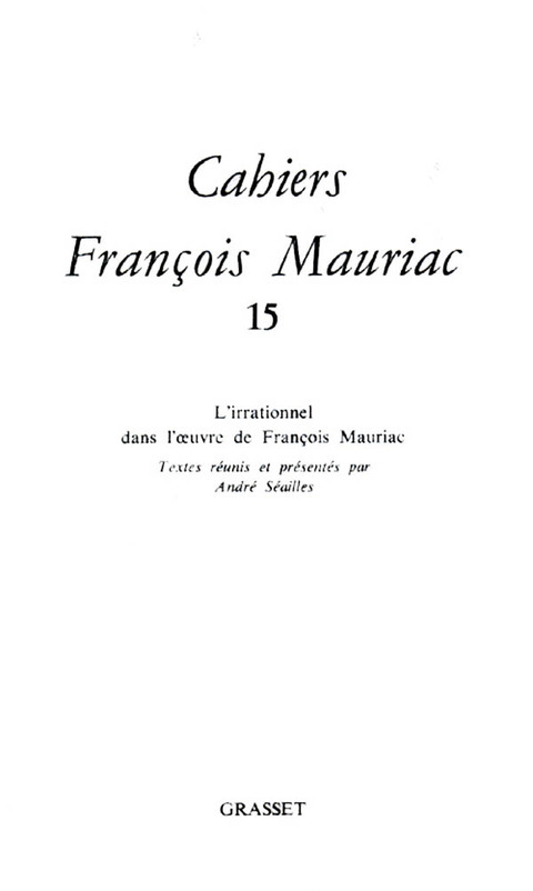 Cover image for book Cahiers numéro 15 (1988)