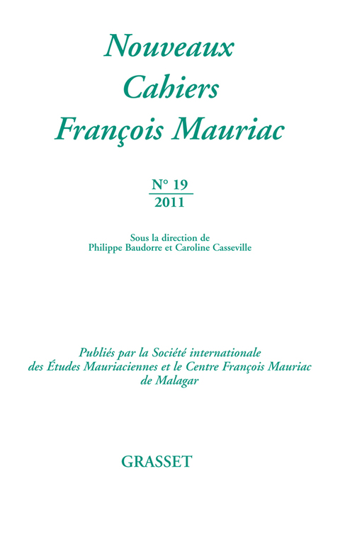 Cover image for book Nouveaux cahiers François Mauriac N°19