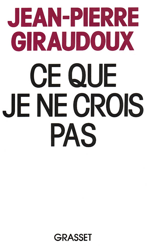 Cover image for book Ce que je ne crois pas