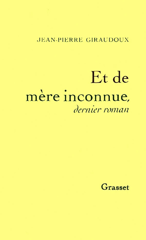 Cover image for book Et de mère inconnue
