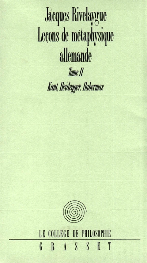 Cover image for book Leçons de métaphysique allemande T02