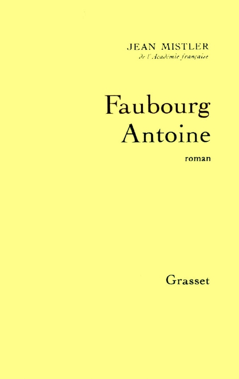 Cover image for book Faubourg Antoine