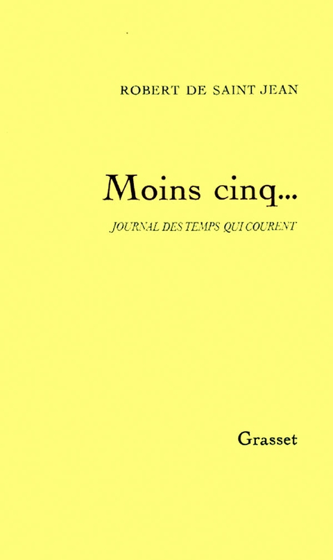 Cover image for book Moins cinq...