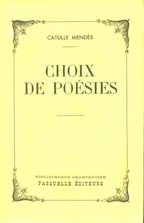 Cover image for book Choix de poésies