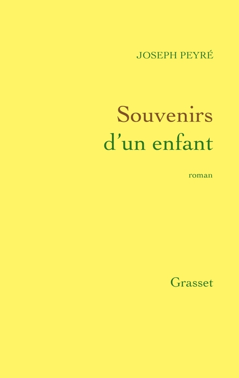 Cover image for book Souvenirs d'un enfant