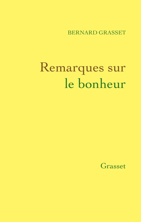 Cover image for book Remarques sur le bonheur