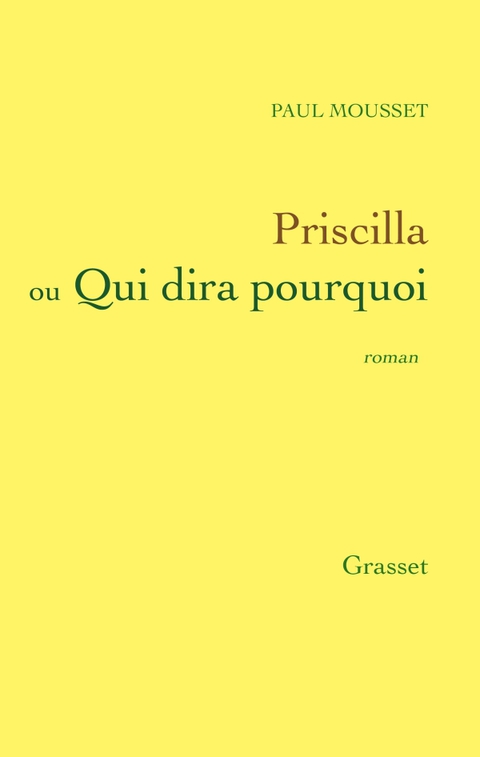 Cover image for book Priscilla ou qui dira pourquoi
