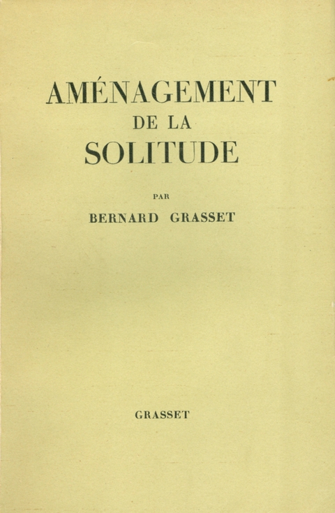 Cover image for book Aménagement de la solitude