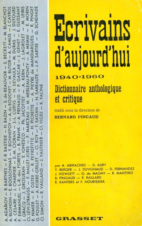 Cover image for book Ecrivains d'aujourd'hui 1940-1960