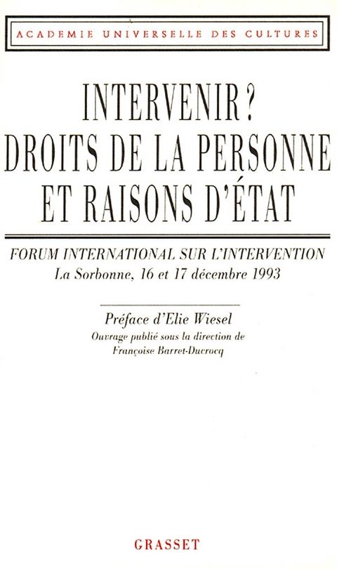 Cover image for book Intervenir droits de la personne et raison d'Etat