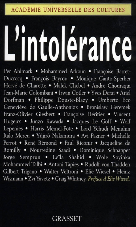 Cover image for book L'intolérance