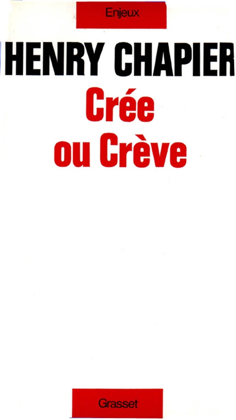 Cover image for book Crée ou crève
