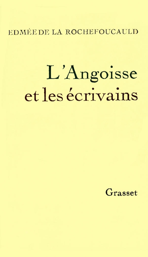Cover image for book L'angoisse et les écrivains