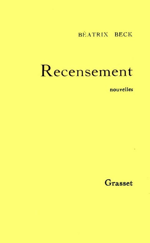 Cover image for book Recensement