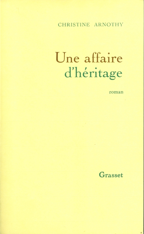 Cover image for book Une affaire d'héritage