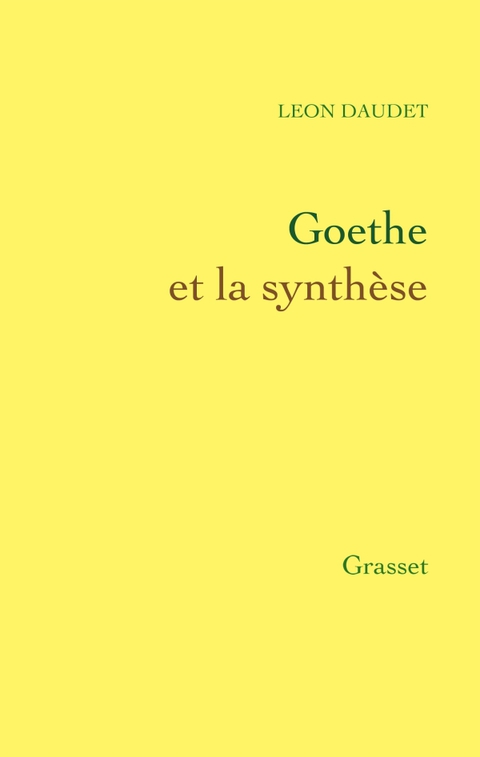 Cover image for book Goethe et la synthèse