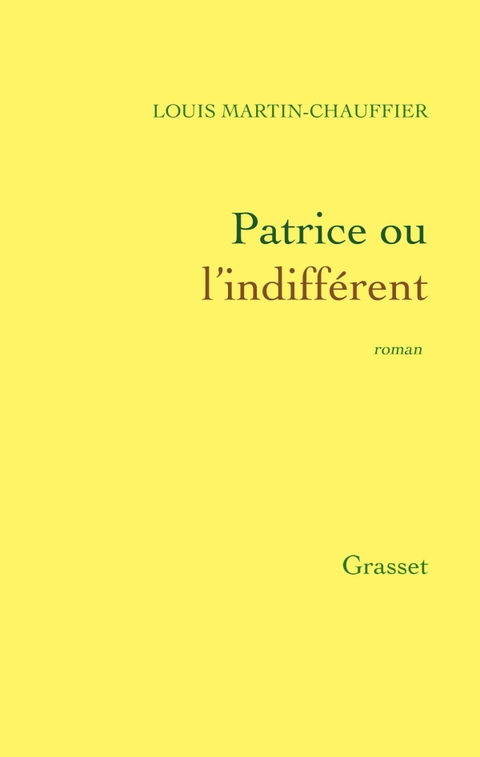 Cover image for book Patrice ou l'indifférent