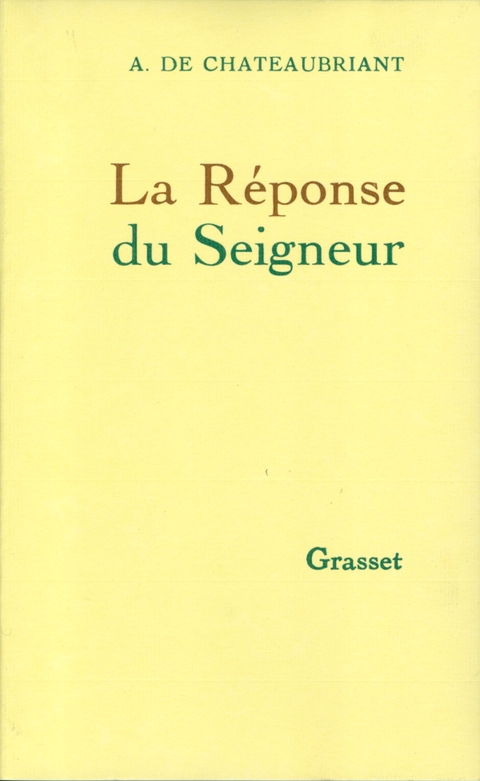 Cover image for book La réponse du seigneur