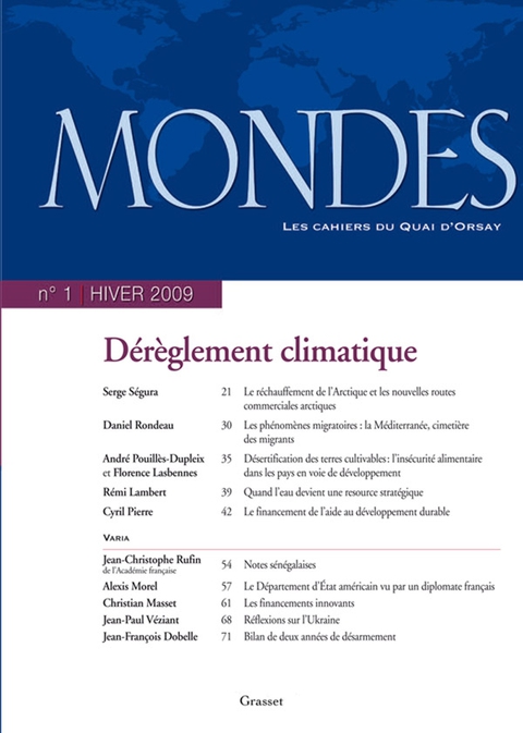 Cover image for book Mondes n°1 - Les cahiers du Quai d'Orsay