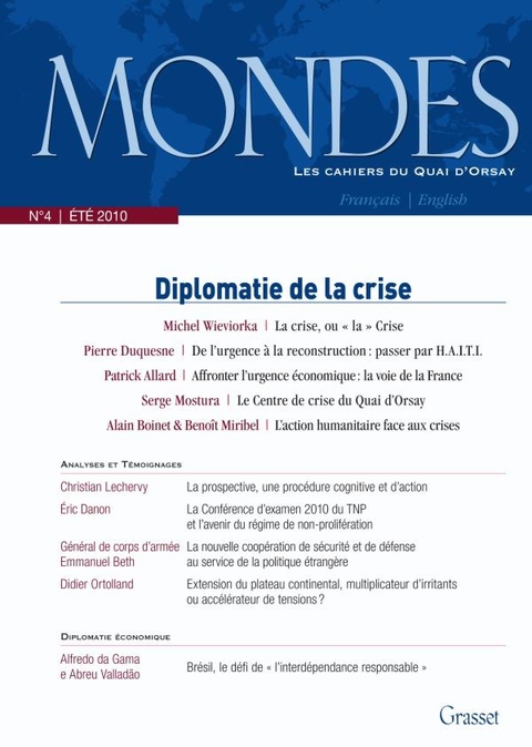 Cover image for book Mondes n°4 - Les cahiers du Quai d'Orsay
