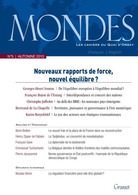 Cover image for book Mondes n°5 - Les cahiers du Quai d'Orsay