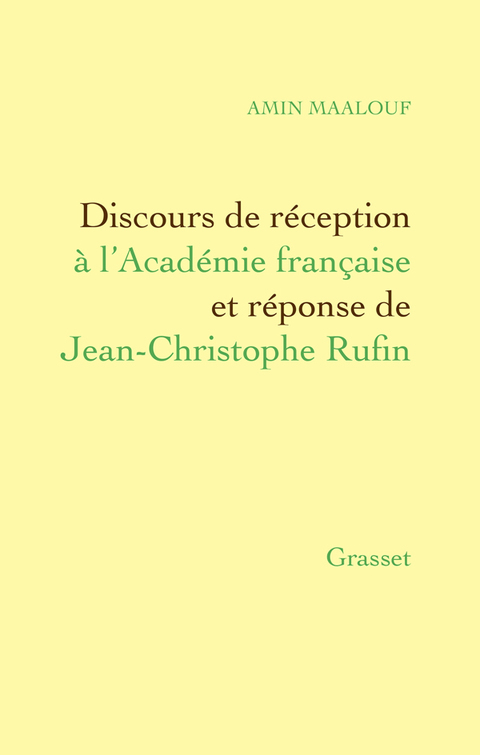 Cover image for book Discours de réception à l'Académie Française